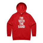I'm With The Band - Womens Hoodie Red Womens 2XL Womens Hoodie Music Printed In Australia
