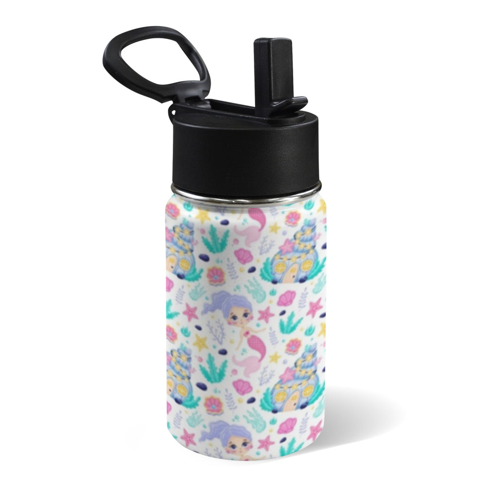Mermaid World 12oz Kids Water Bottle with Straw Lid