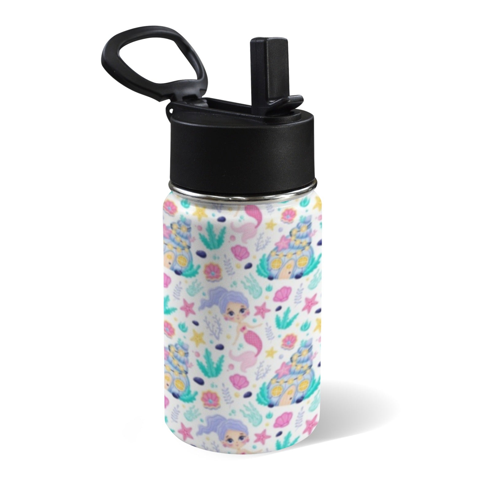 Mermaid World 12oz Kids Water Bottle with Straw Lid