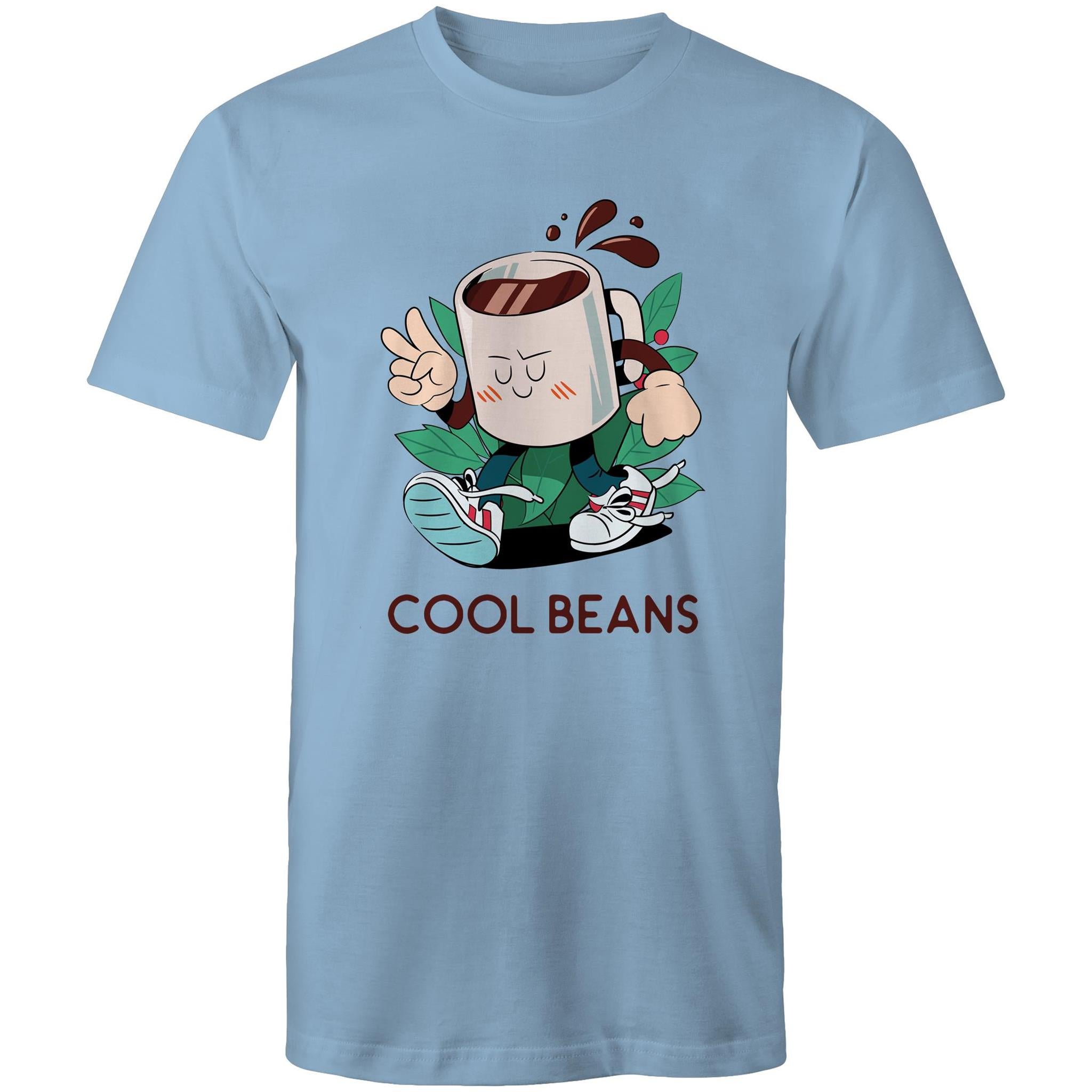 Cool Beans, Coffee - Mens T-Shirt Carolina Blue Mens T-shirt Coffee Printed In Australia