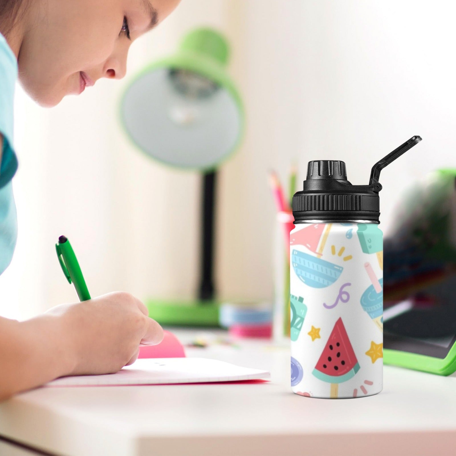 Summer Fun - Kids Water Bottle with Chug Lid (12 oz) Kids Water Bottle with Chug Lid Printed Offshore Summer