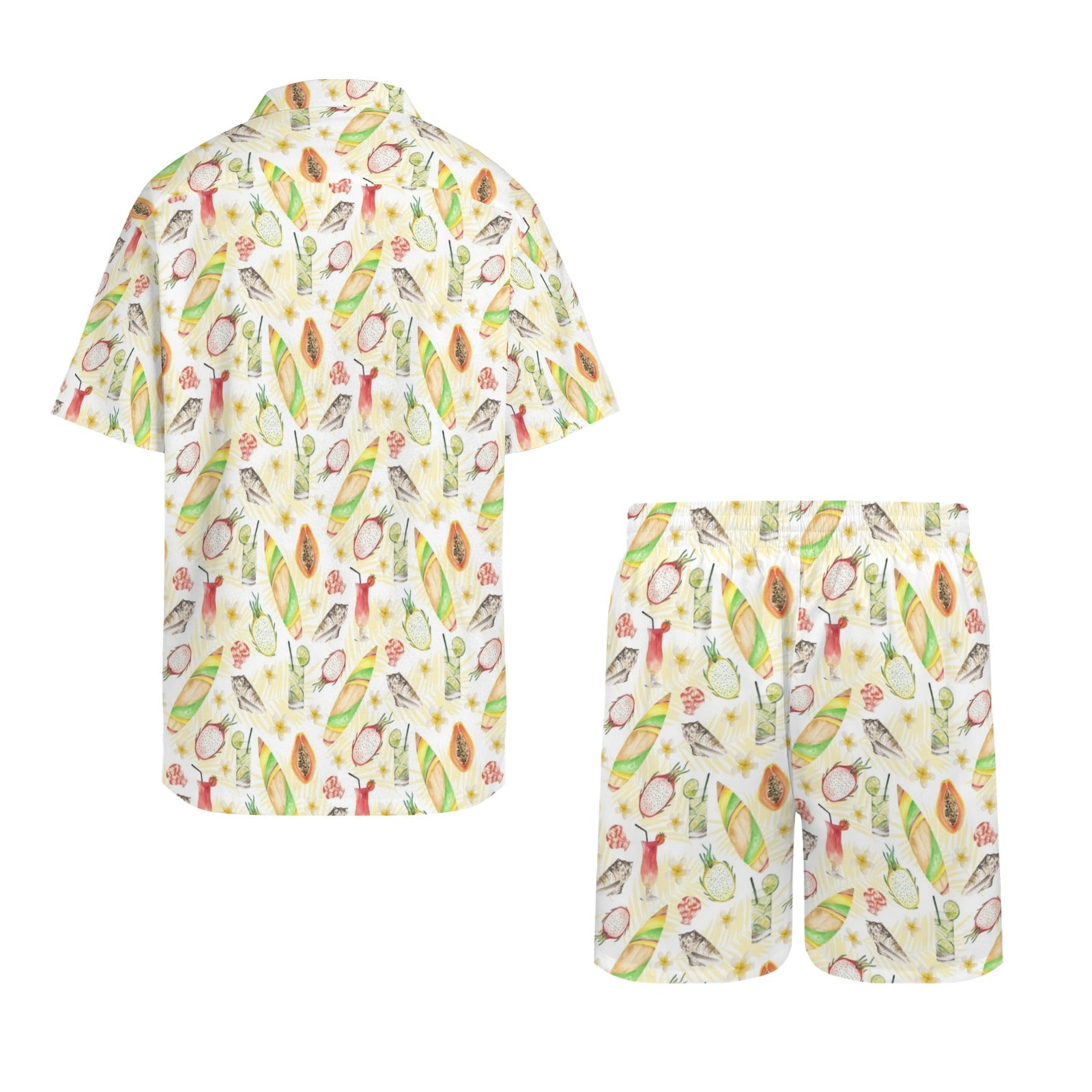 Tropical Surf Men's Hawaiian Shirt & Shorts Set Men's Hawaiian Shirt & Shorts Set Printed Offshore Surf