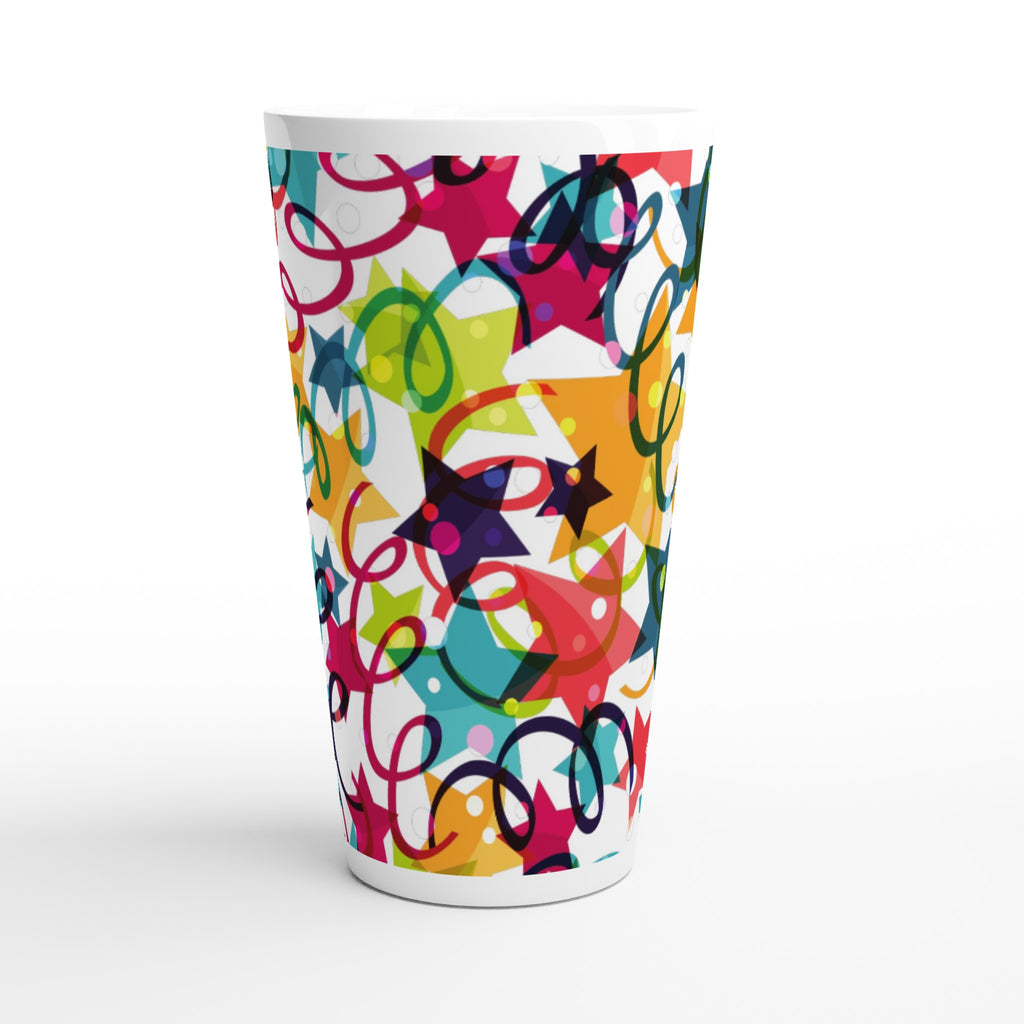 Celebration - White Latte 17oz Ceramic Mug Latte Mug Globally Fulfilled