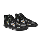 Daisy On Black - Women's High Top Canvas Shoes