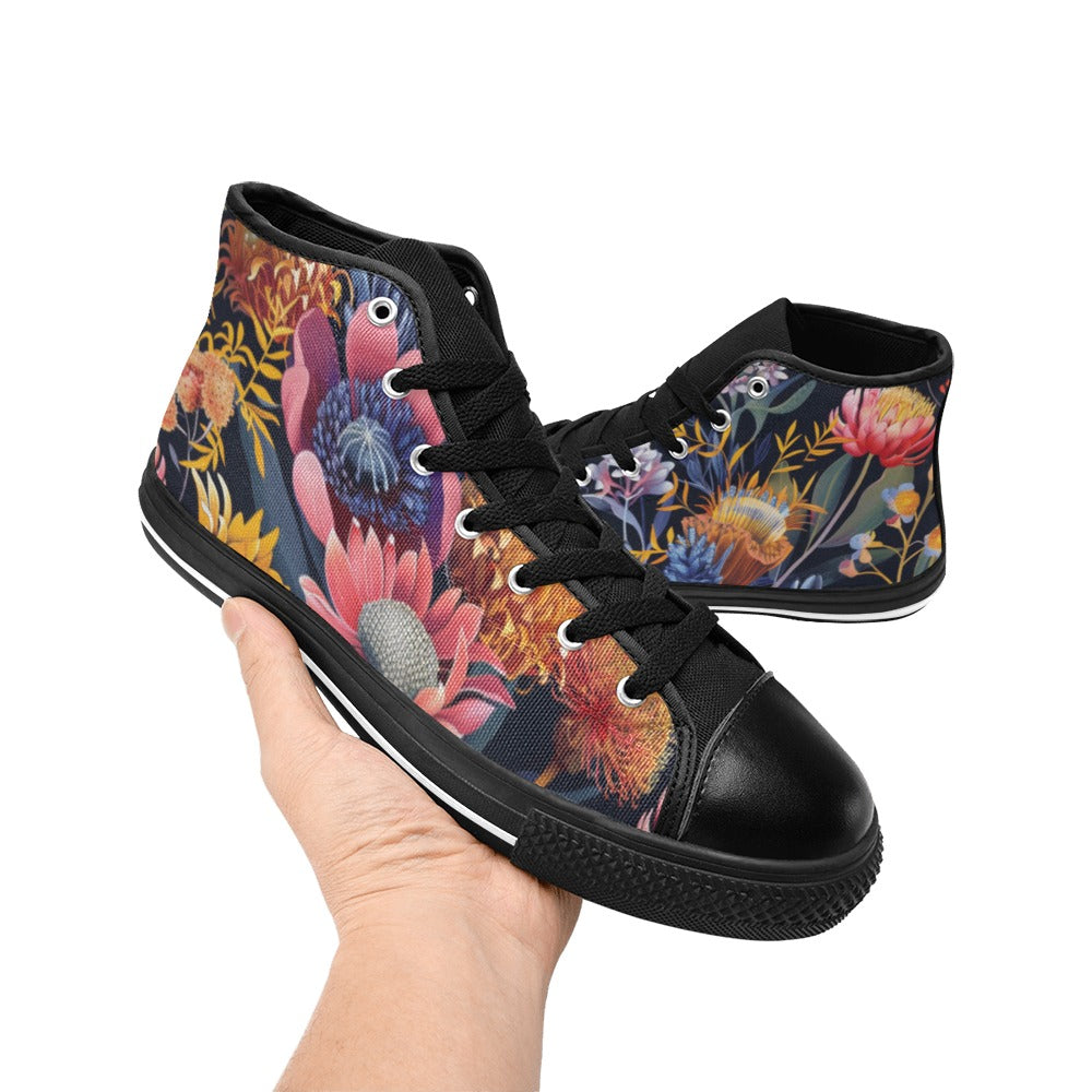 Aussie Floral Women's High Top Canvas Shoes Womens Classic High Top Shoes Plants Printed Offshore