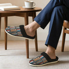 Books Men's Fur Trim Thick-Sole Indoor Slippers Men's Fur Trimmed Slippers Printed Offshore Reading