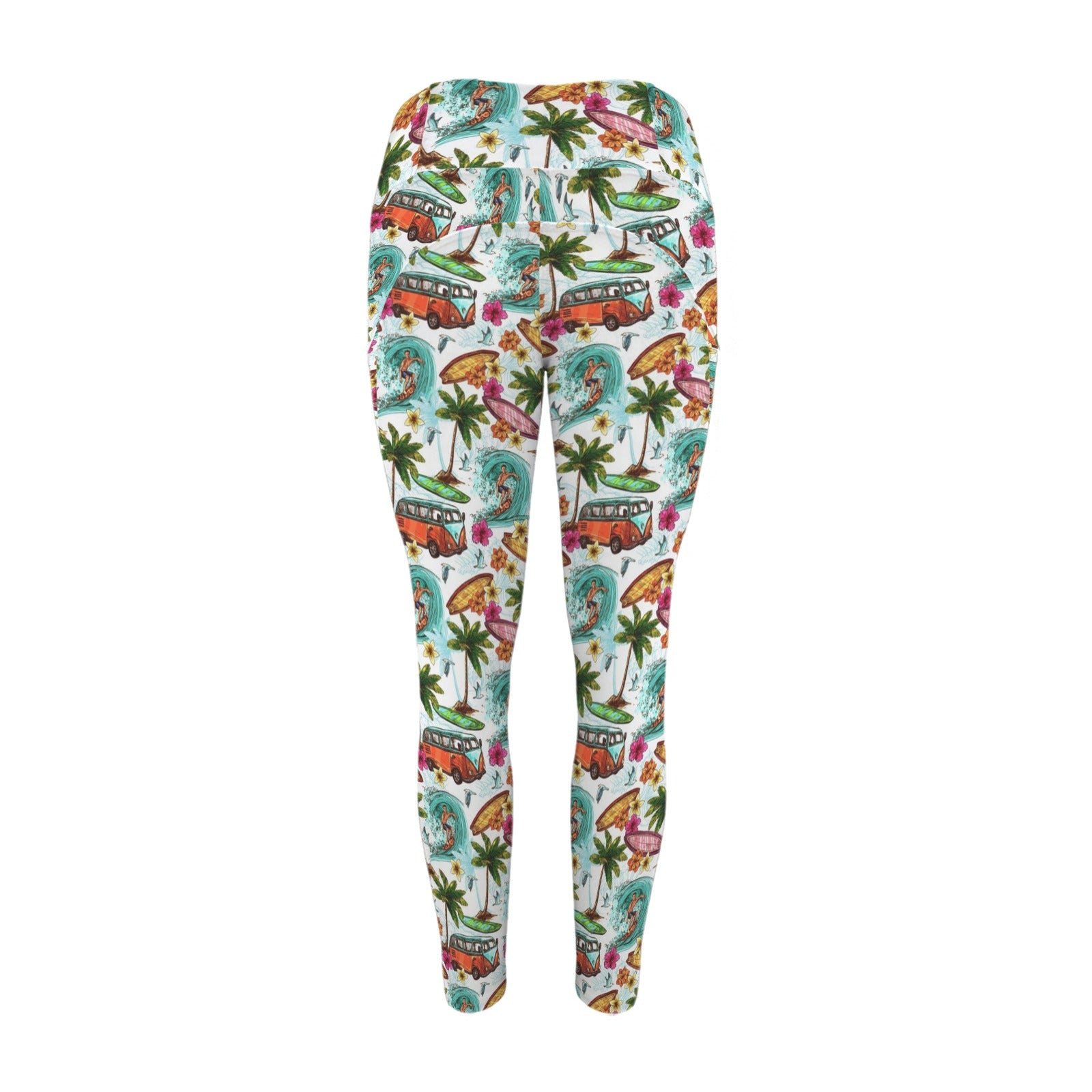 Surfing Safari Women's High Waist Pockets Yoga Leggings