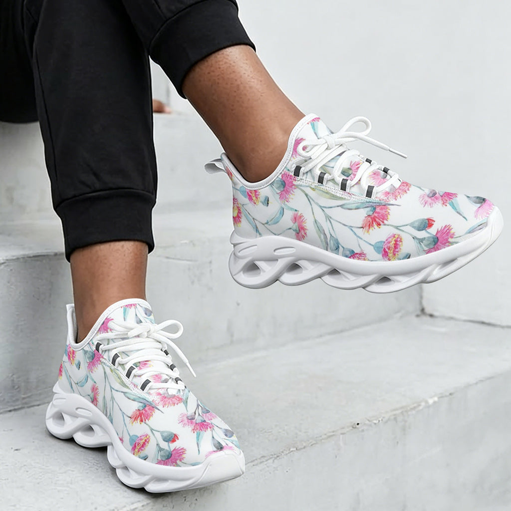 Pink Eucalyptus Flowers Women's Twisted Sole Sneakers