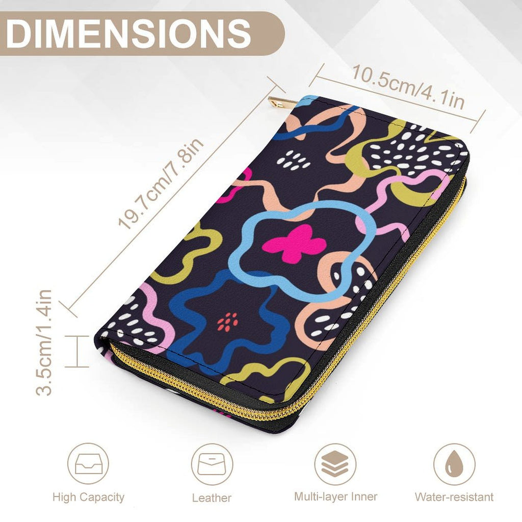 Flowers In Abstract - PU Leather Wallet