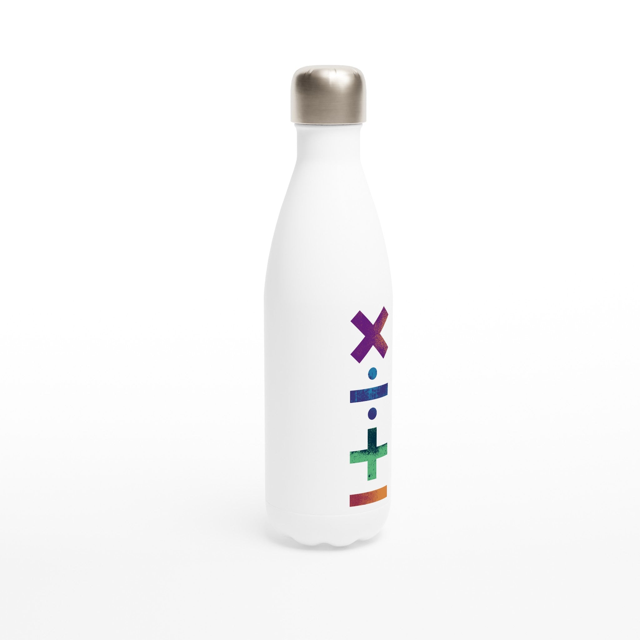 Maths Symbols - White 17oz Stainless Steel Water Bottle White Water Bottle Globally Fulfilled Maths Science