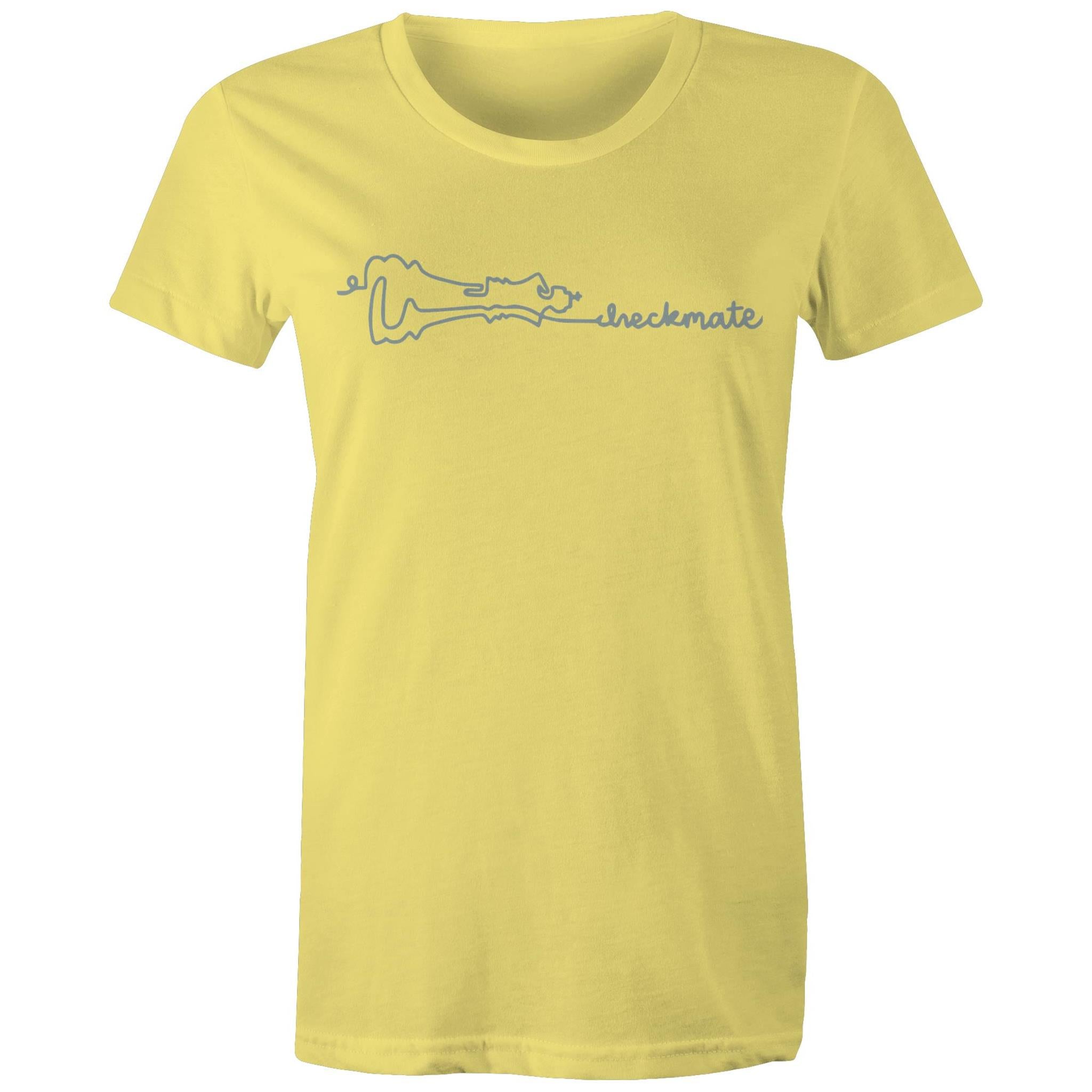 Checkmate, Chess - Womens T-shirt Yellow Womens T-shirt Chess Games Printed In Australia