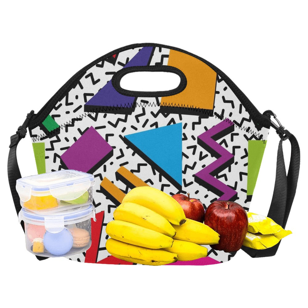 Graphic 80's Neoprene Lunch Bag/Large (Model 1669) Neoprene Lunch Bag Printed Offshore Retro