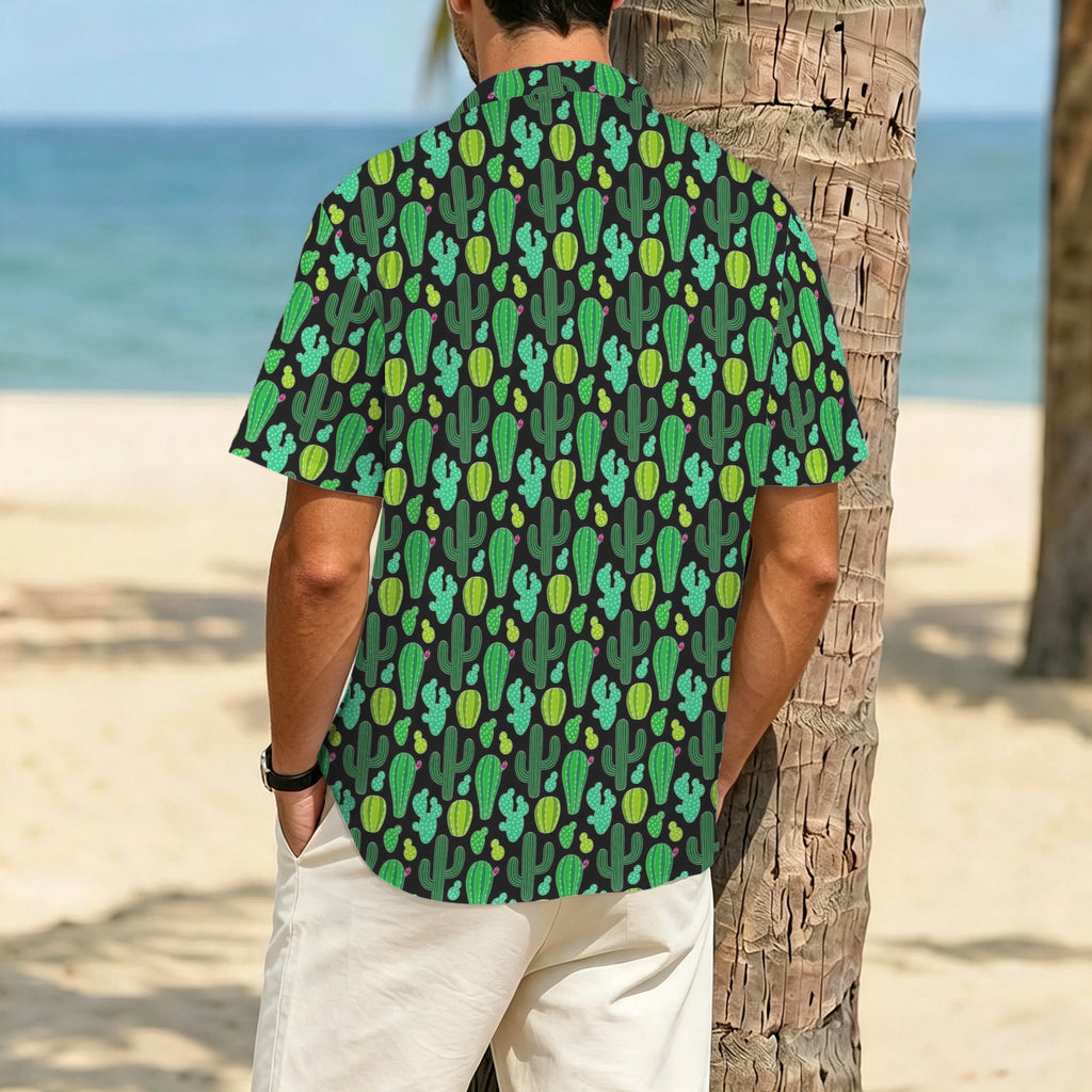 Cactus Plants Men's Crinkle Hawaiian Shirt