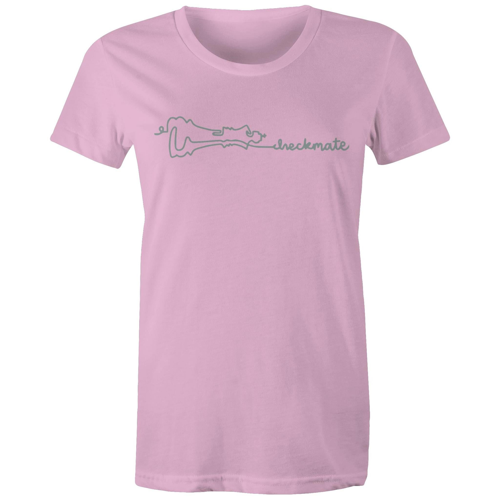 Checkmate, Chess - Womens T-shirt Pink Womens T-shirt Chess Games Printed In Australia