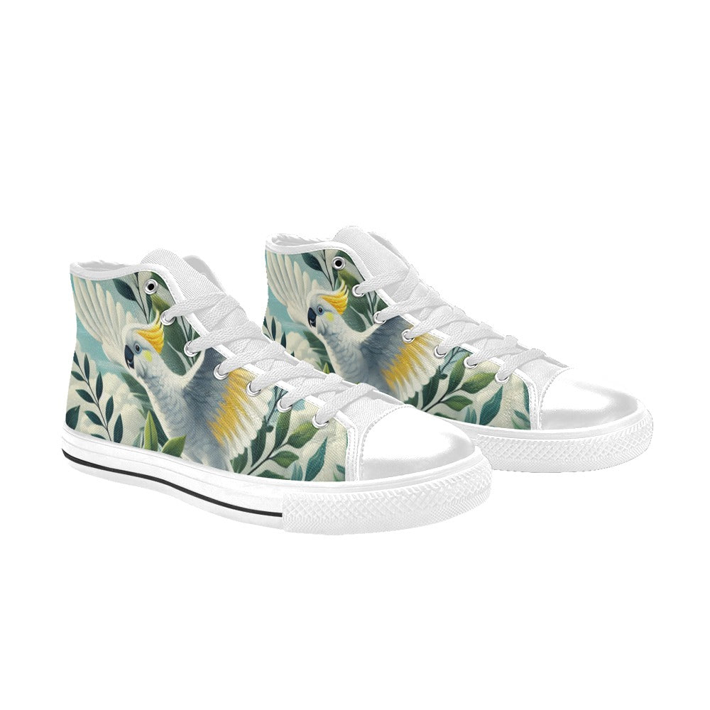 Cockatoo Women's High Top Canvas Shoes Womens Classic High Top Shoes animal Printed Offshore