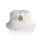 Stay Weird, Guitar Playing Frog On A Snail AS Colour Bucket Hat Ecru One Size As Colour Bucket Hat animal Music Printed In Australia
