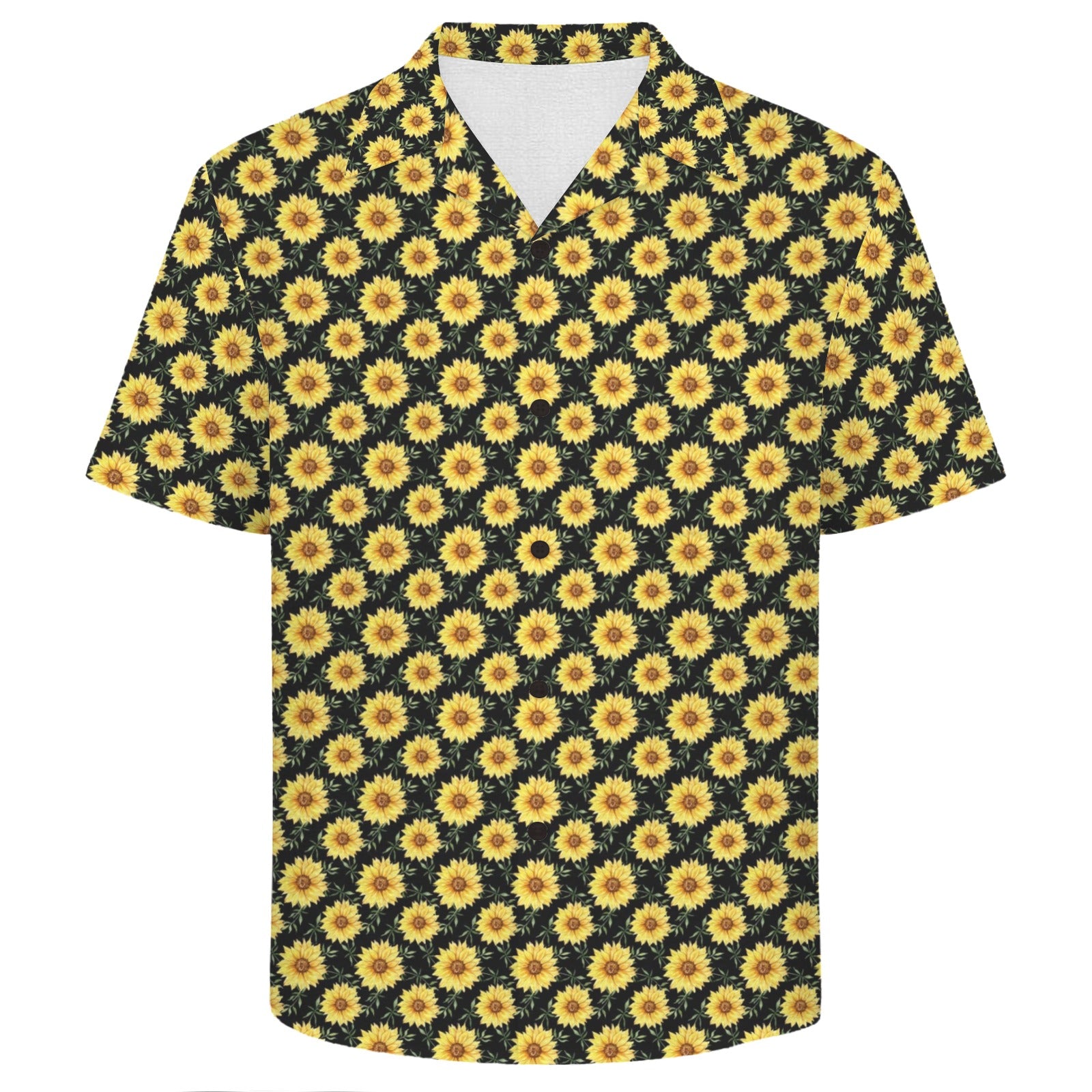 Painted Sunflower Men's Crinkle Hawaiian Shirt