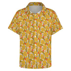 Trippy Floral Women's Collared Pocketless Short Sleeve Shirt