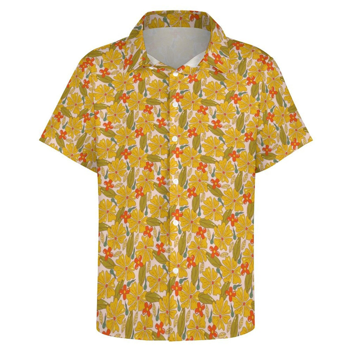 Trippy Floral Women's Collared Pocketless Short Sleeve Shirt