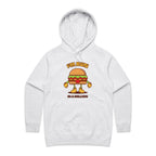 I'm Bun In A Million, Hamburger - Womens Hoodie White Marle Womens Hoodie Food Printed In Australia