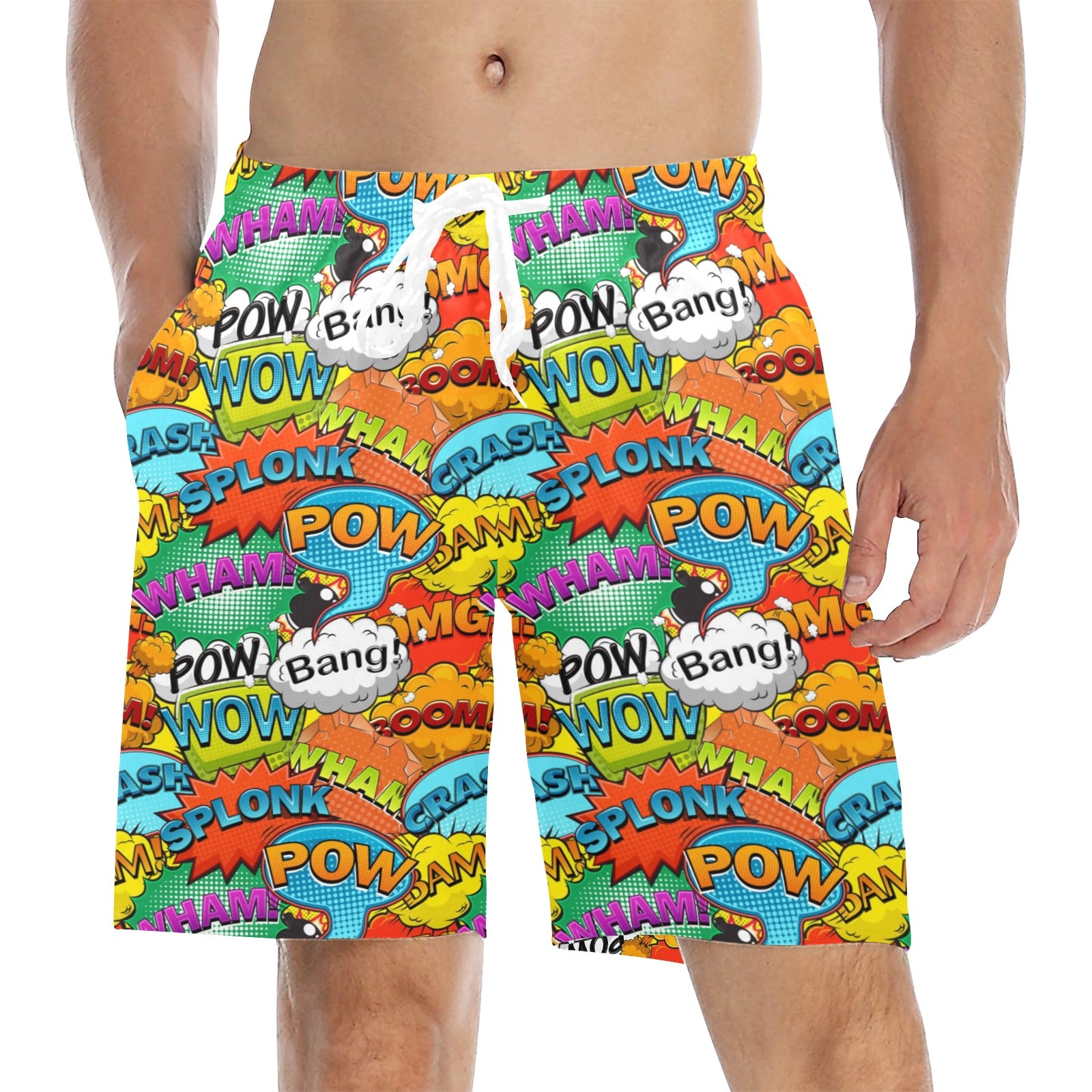 Comic Book 2 - Men's Mid-Length Beach Shorts 5XL Men's Mid-Length Beach Shorts comic Printed Offshore
