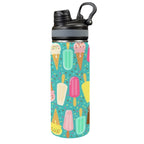 Ice Cream - Insulated Water Bottle with Dual-Use Lid (18oz) One Size Insulated Water Bottle with Dual-Use Lid (18oz) Food Printed Offshore