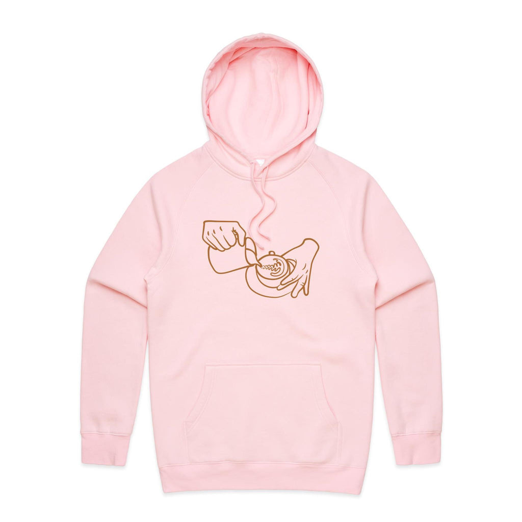 Barista - Mens Hoodie Pink Mens Hoodie Coffee Printed In Australia