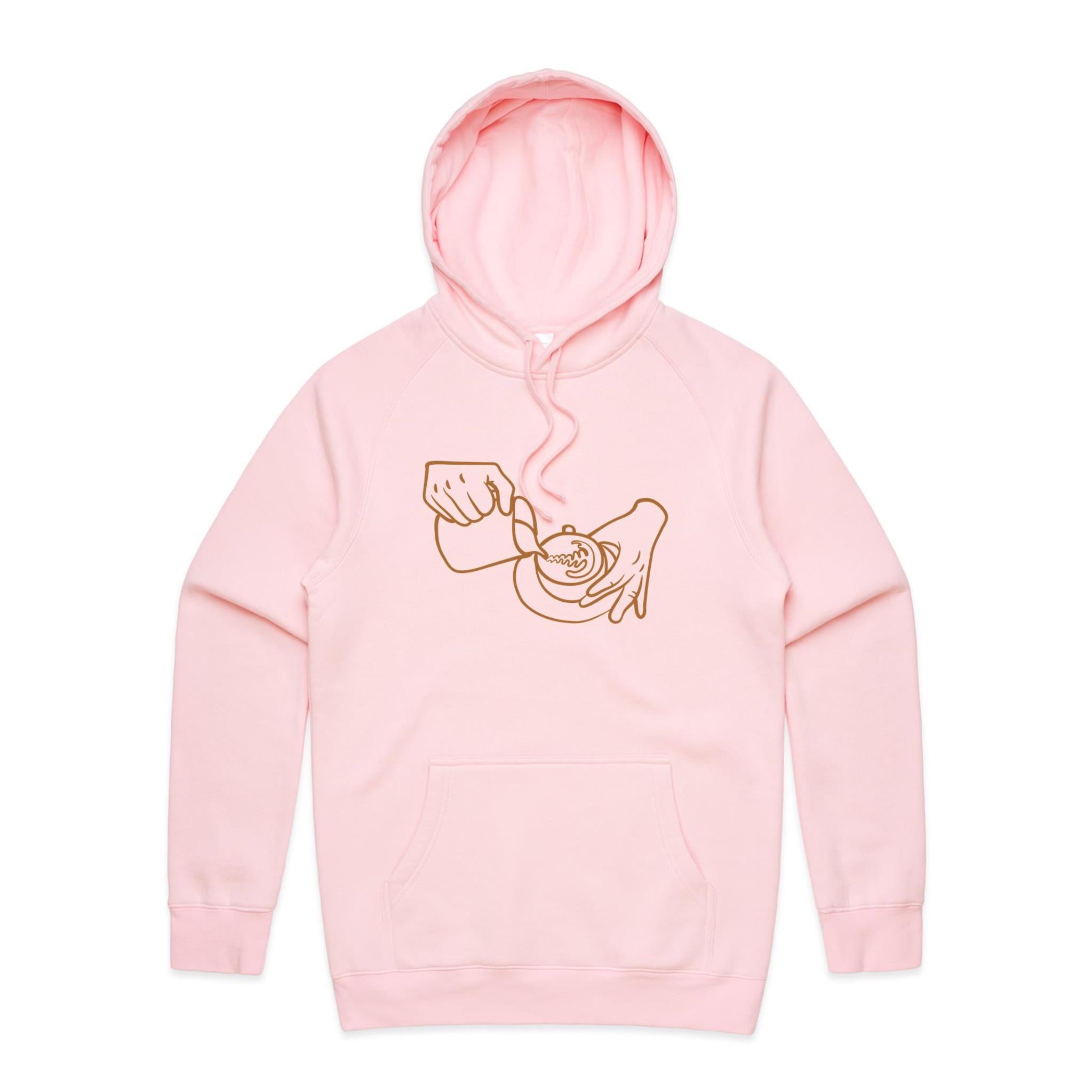 Barista - Mens Hoodie Pink Mens Hoodie Coffee Printed In Australia