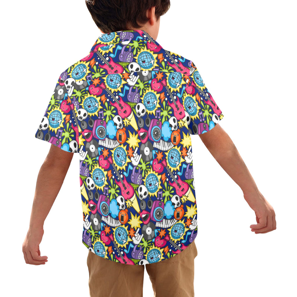 Sticker Music - Junior Kids Hawaiian Shirt