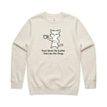 First I Drink The Coffee, Then I Do The Things, Cat AS Colour Stencil Crew Sweatshirt Unisex Ecru Sweatshirt animal Coffee Printed In Australia