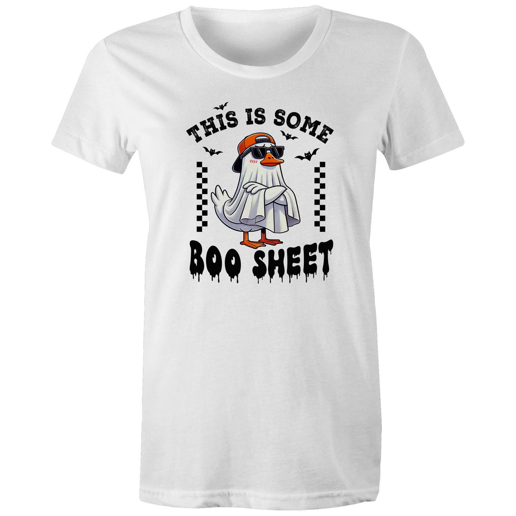 This Is Some Boo Sheet, Halloween - Womens T-shirt White Womens T-shirt Halloween Printed In Australia
