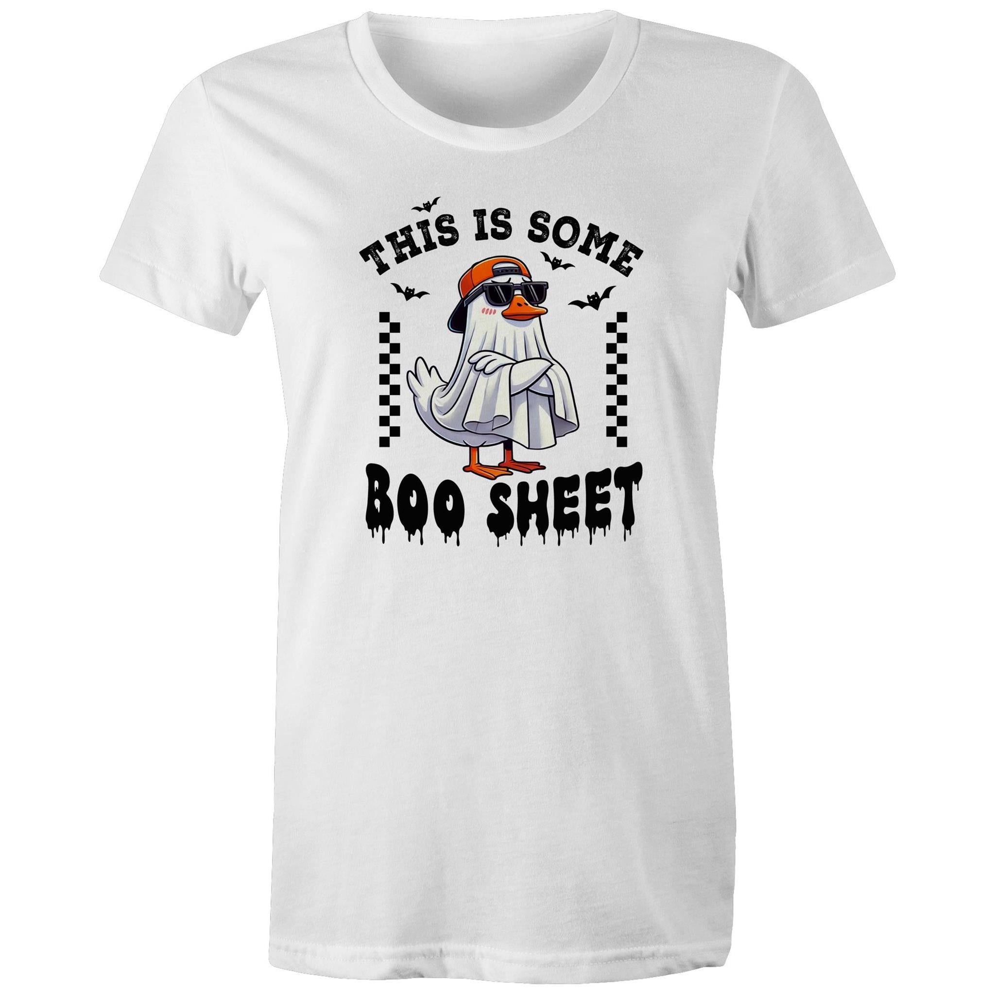 This Is Some Boo Sheet, Halloween - Womens T-shirt White Womens T-shirt Halloween Printed In Australia