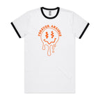 Forever Anxious - Staple Ringer Tee White Black Ringer T-Shirt Printed In Australia