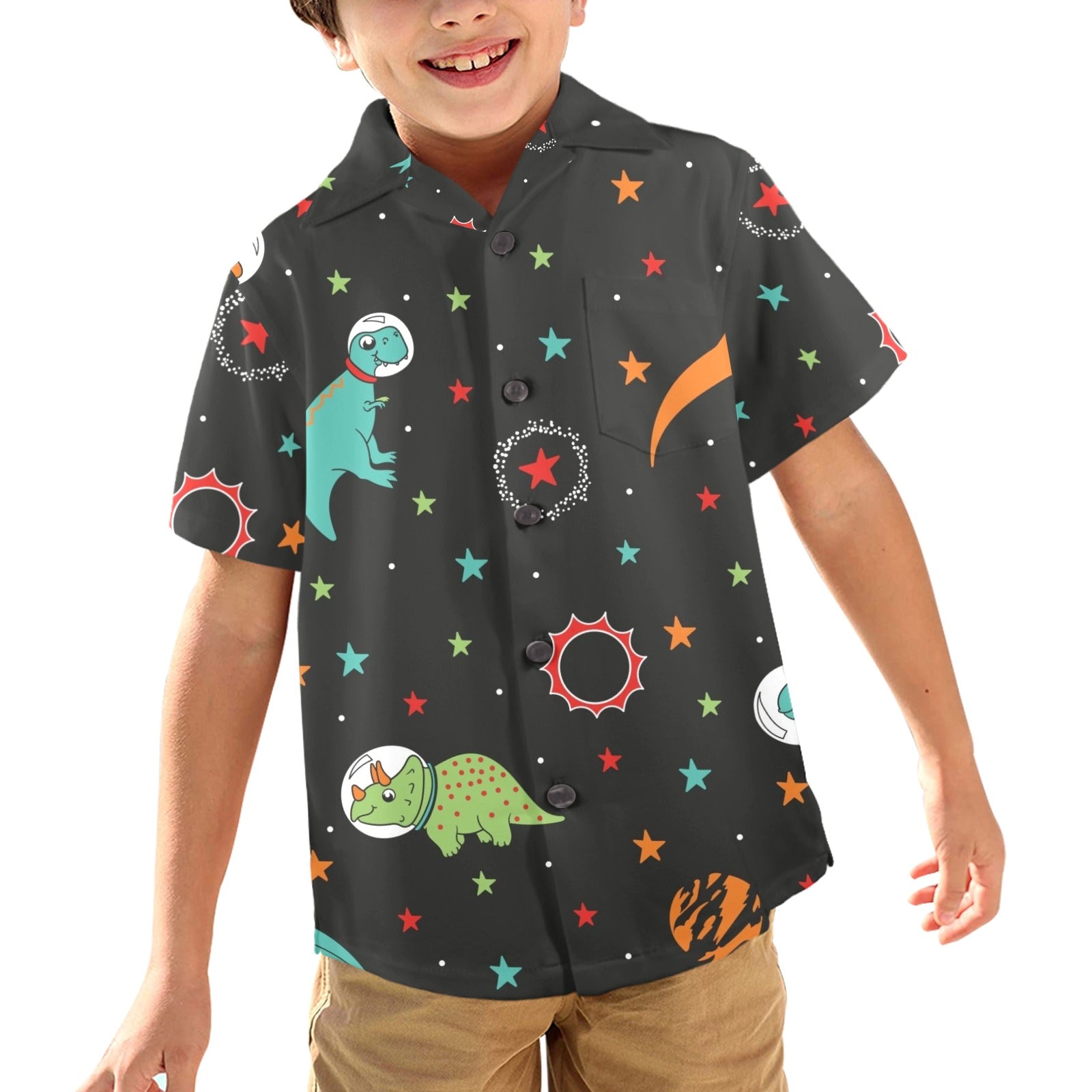 Astronaut Dinosaurs - Junior Kids Hawaiian Shirt