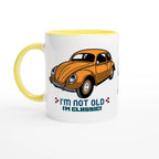 Personalise - I'm Not Old, I'm Classic - White 11oz Ceramic Mug Ceramic Yellow Personalised Mug customise Globally Fulfilled personalise Retro