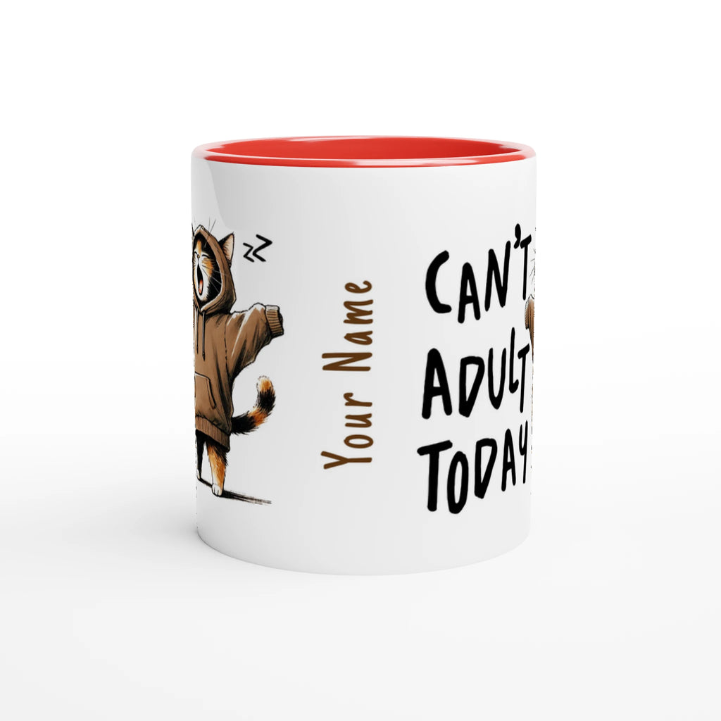 Personalise - Can't Adult Today - 11oz Ceramic Mug Personalised 11oz Mug animal Globally Fulfilled