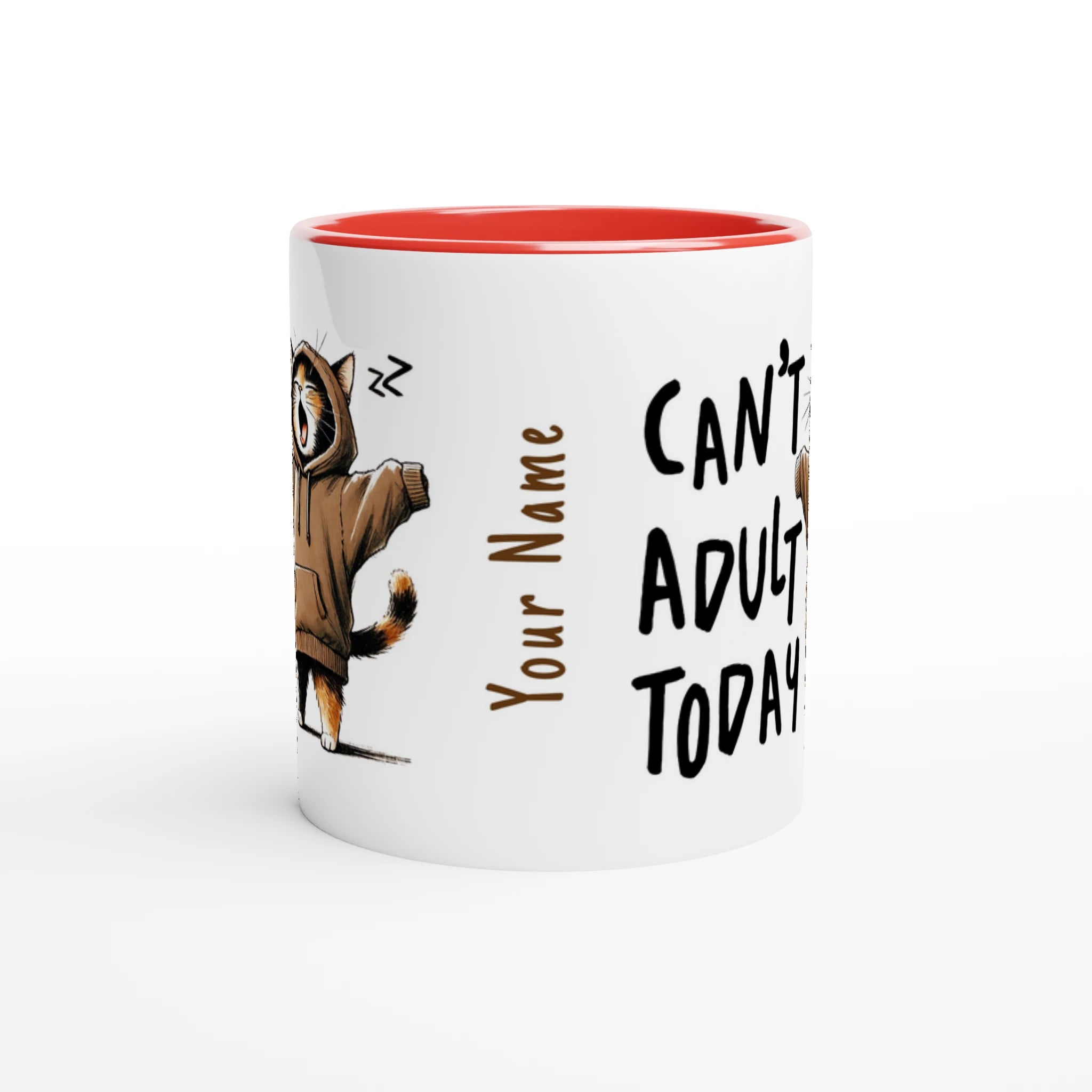 Personalise - Can't Adult Today - 11oz Ceramic Mug Personalised 11oz Mug animal Globally Fulfilled