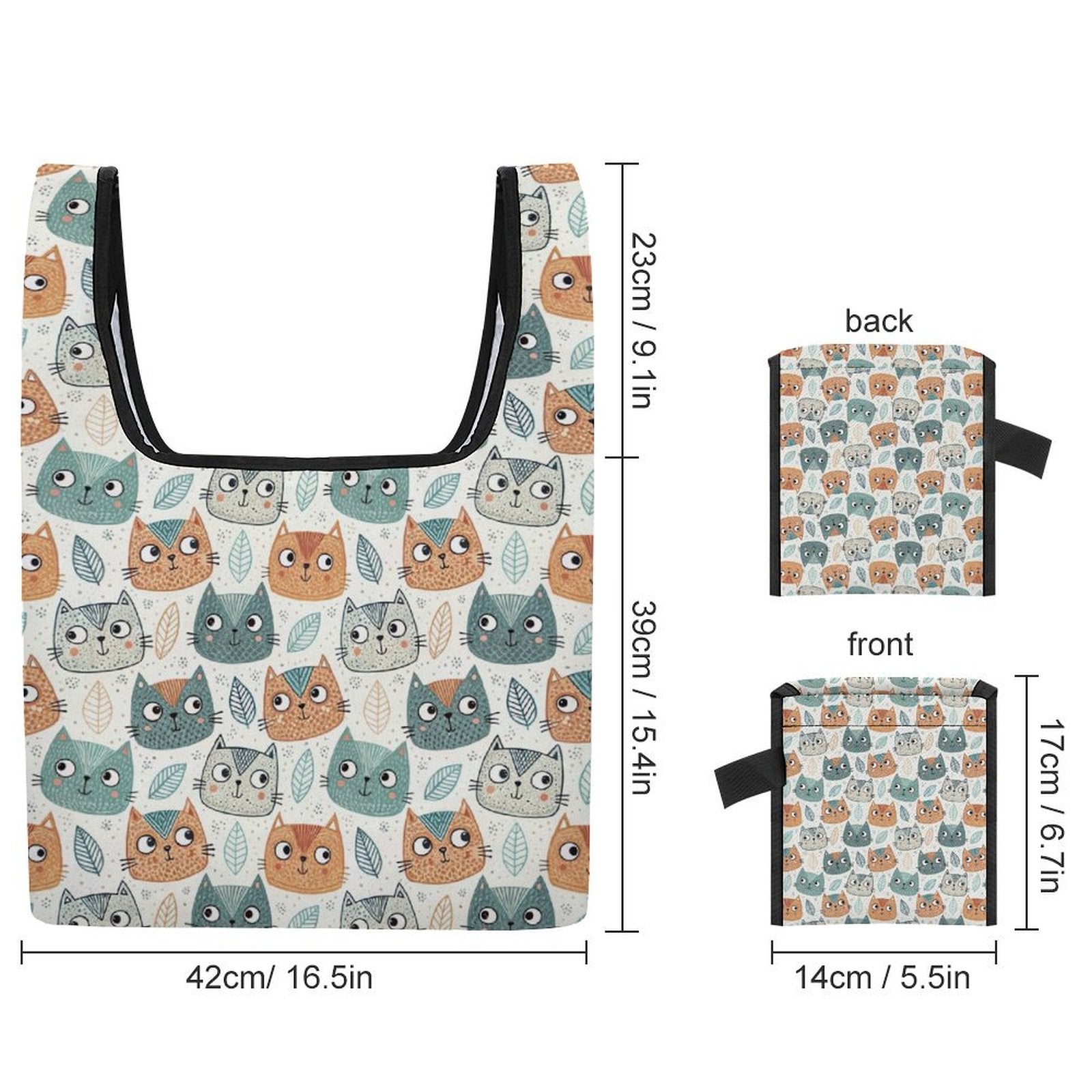 Cat Faces - Collapsible Shopping Bag