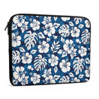 Blue Hawaiian Floral Laptop Sleeve (Multiple Sizes) Laptop Sleeve Plants Printed Offshore