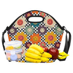 Happy Retro Flowers - Neoprene Lunch Bag Neoprene Lunch Bag Printed Offshore