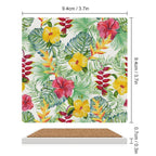 Tropical Flowers Ceramic Coasters (Square) Ceramic Coasters Plants Printed Offshore