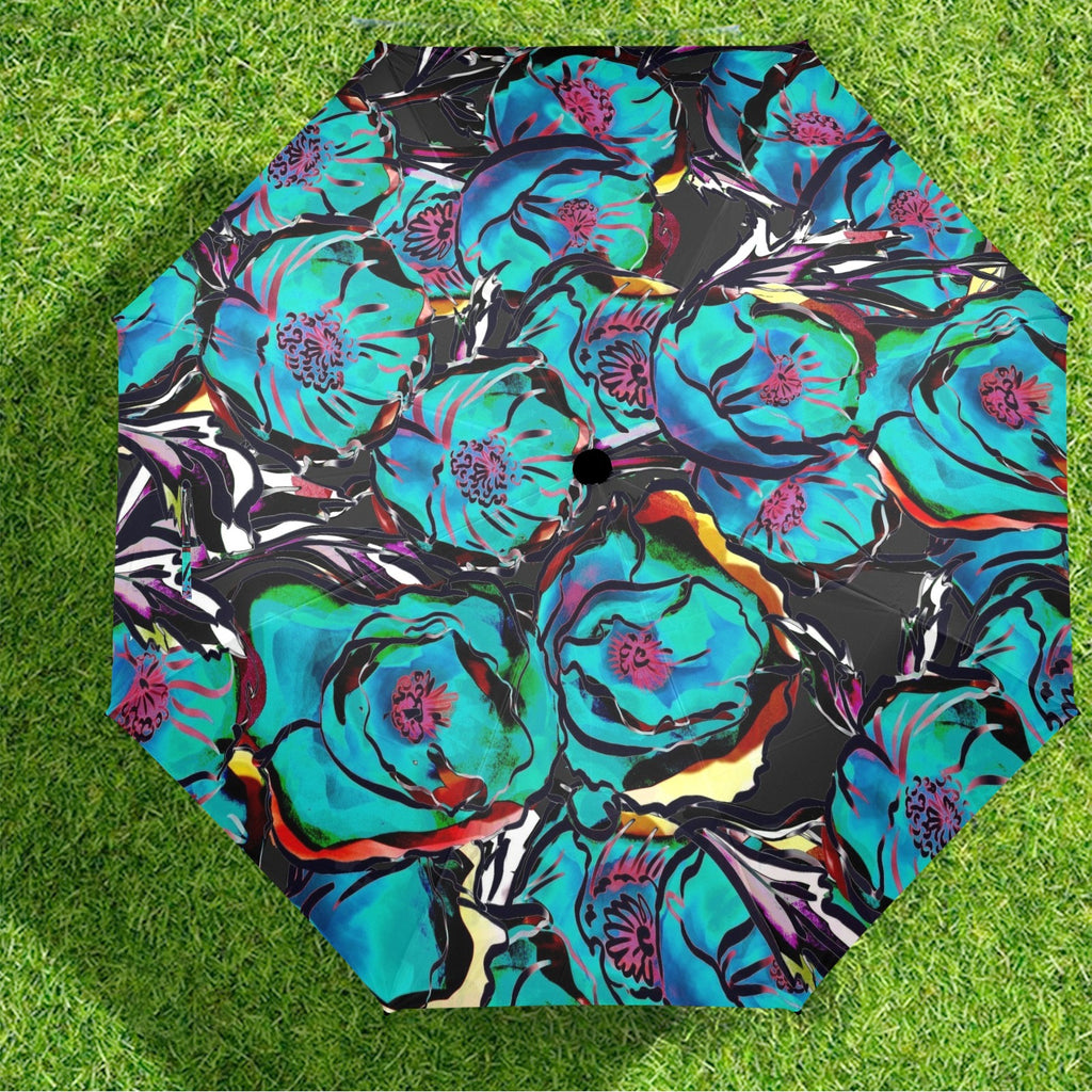 Flower It Blue - Semi-Automatic Foldable Umbrella (Model U12) Semi-Automatic Foldable Umbrella (U12)