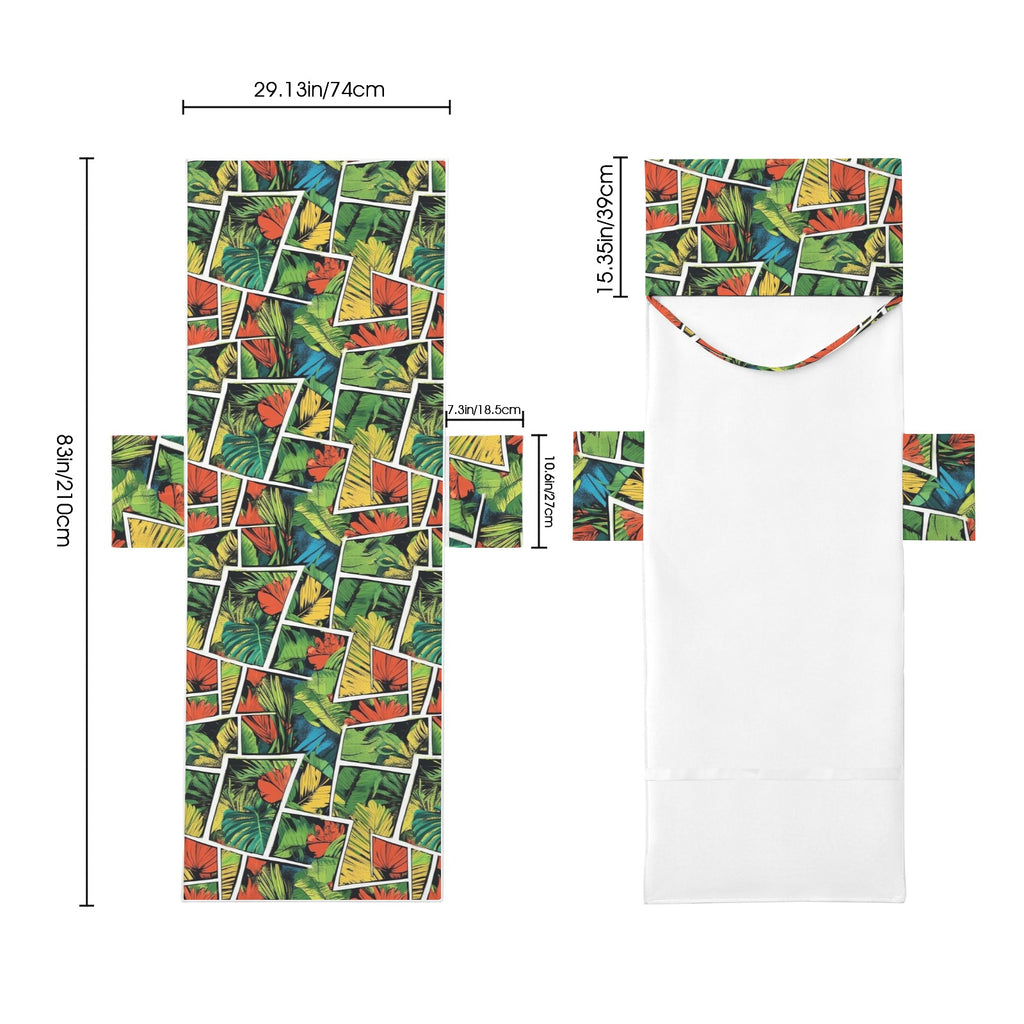Tropical Comic Book Style Beach Chair Towel Cover with Side Pockets