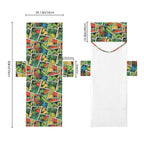 Tropical Comic Book Style Beach Chair Towel Cover with Side Pockets