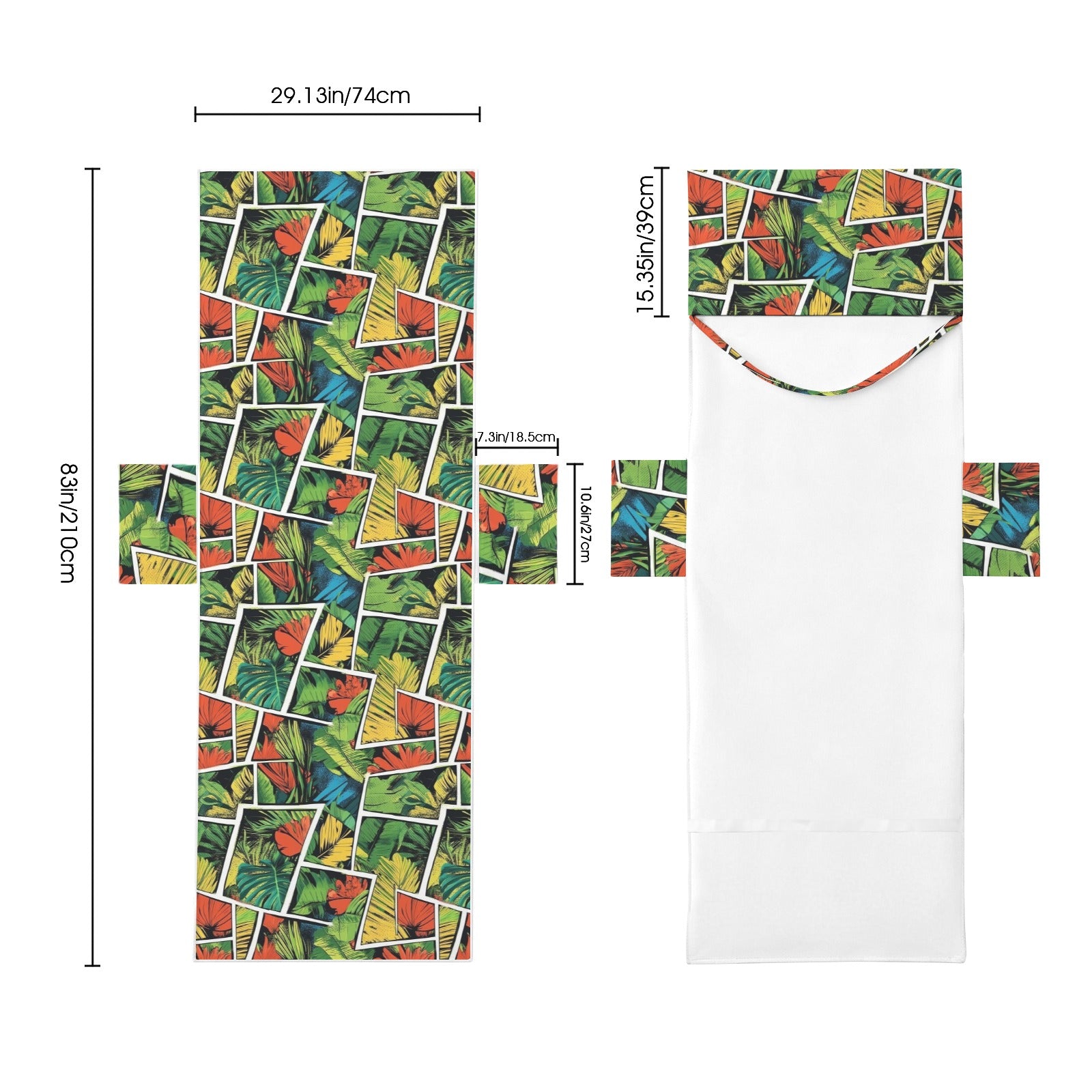 Tropical Comic Book Style Beach Chair Towel Cover with Side Pockets