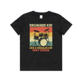 Drummer Kid Kid's AS Colour Staple Tee Black Kids Youth T-shirt Music Printed In Australia