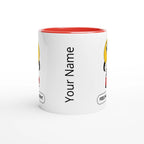 Personalised - Feeling Confident - White 11oz Ceramic Mug with Colour Inside Personalised 11oz Mug customise Globally Fulfilled personalise