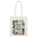 Mind Your Plants Parcel Canvas Tote Bag Default Title Small Tote Bag Plants Printed In Australia