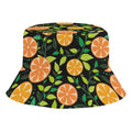 Oranges Kids Bucket Hat black Kids Bucket Hat Food Printed Offshore