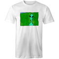 Alien Backing Into Hedge Meme - Mens T-Shirt White Mens T-shirt Printed In Australia Sci Fi